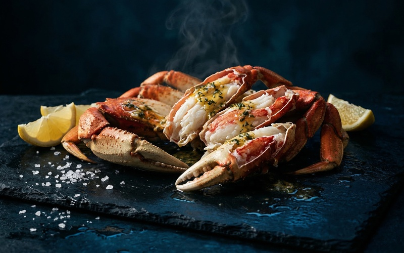 Dungeness Crab Sections with Garlic Butter
