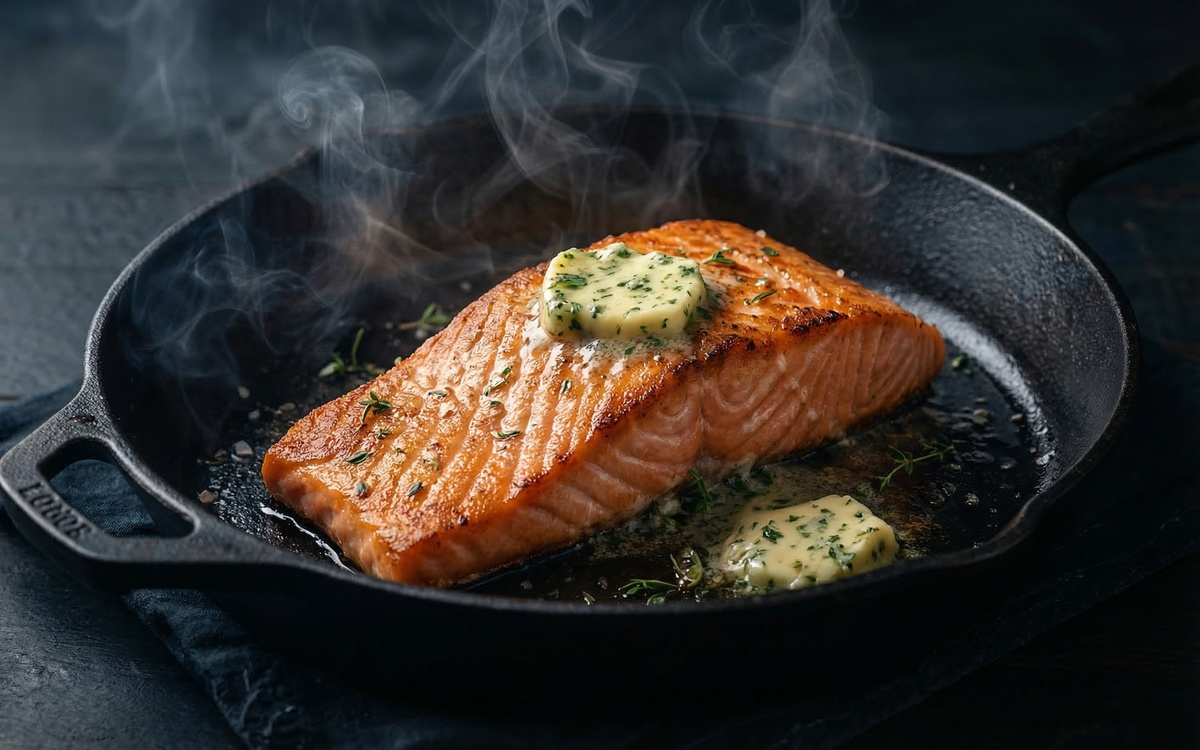 Pan-Seared King Salmon with Brown Butter