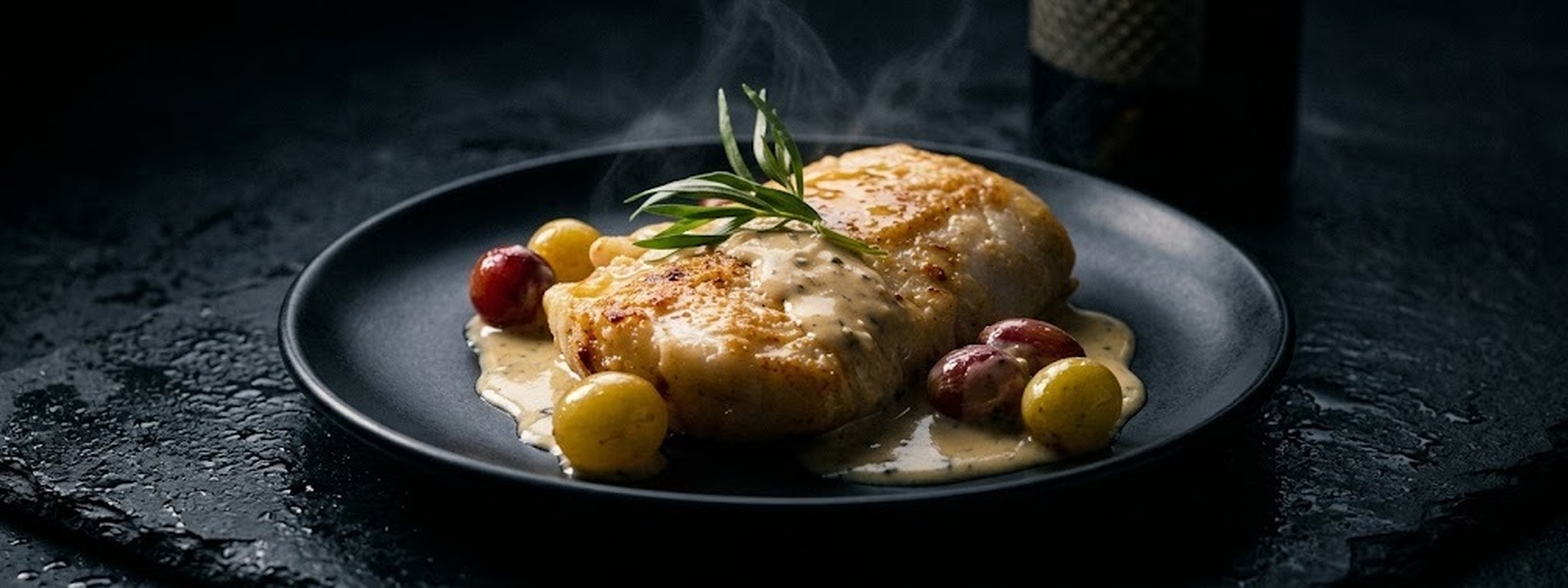 Alaska Cod Veronique with Green and Red Grapes
