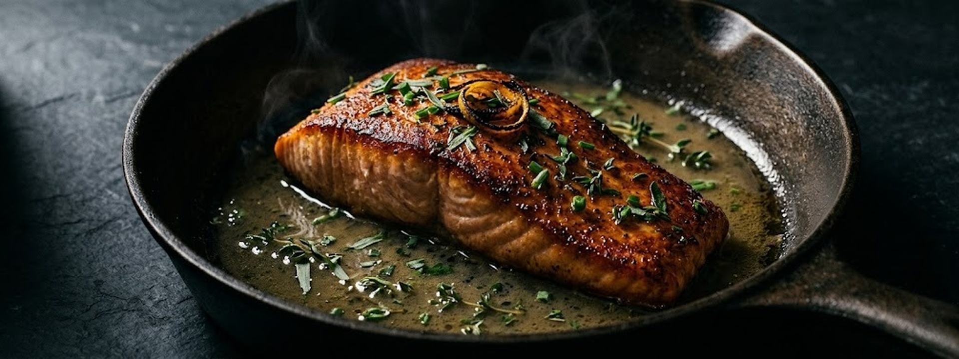 Bronzed Alaska Salmon in a Butter-Wine Sauce